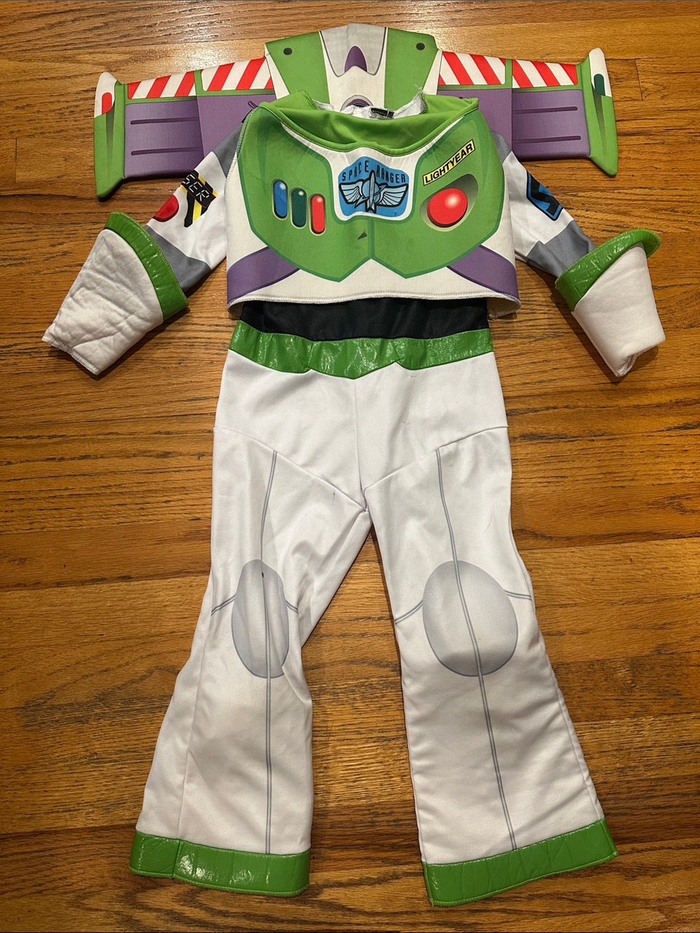 Buzz Lightyear Kids Costume - White & Green Space Ranger Outfit- Size 3T-4T